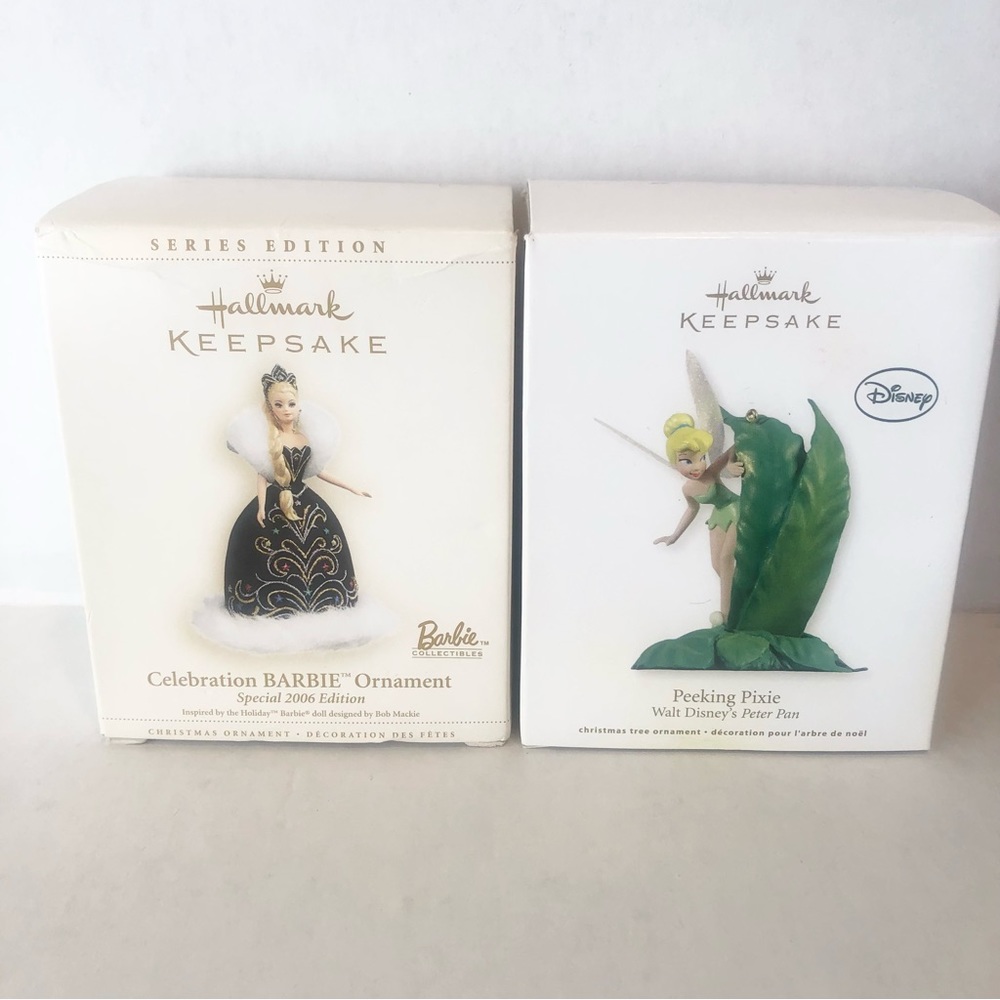 Hallmark Keepsake Ornaments - Barbie 2006 Edition & Peeking Pixie